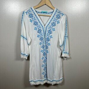 Melissa Odobash Kara Kaftan Cover up Size XS Embroidered Vacation Resort Wear